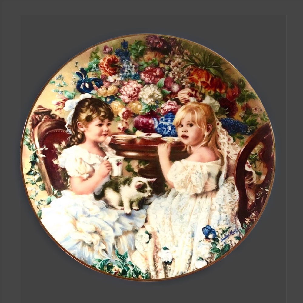 Sandra Kuck “The Tea Party” 8” Collectible Plate 1991 Reco”